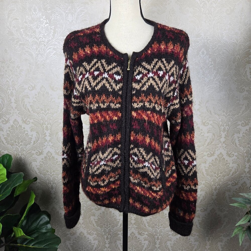 Dressbarn Size Large Multicolor Patterned Striped… - image 1